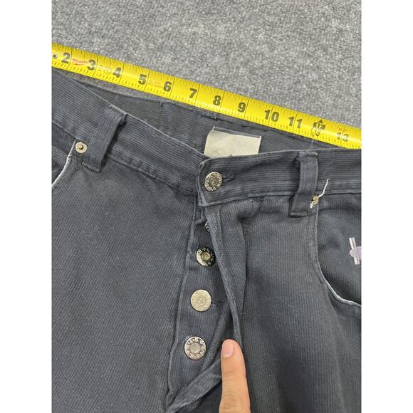 KIKWEAR 90s Denim Y2K Skater Baggy Wide Leg Jeans 34x33 Streetwear Raver Hip Hop - Picture 4 of 13